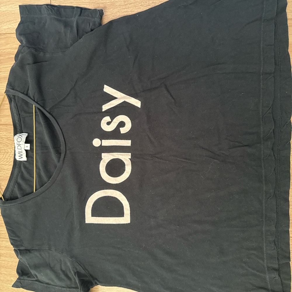 Wildfox Black 'Daisy' Graphic T-Shirt